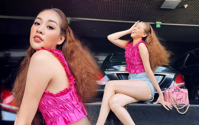 Khánh Vân xuống phố với set đồ hồng, độ nổi chóe đố ai làm lại được! Ảnh 2