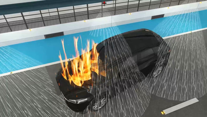 Hệ thống chữa cháy tự động phun nước trong đường hầm cao tốc.