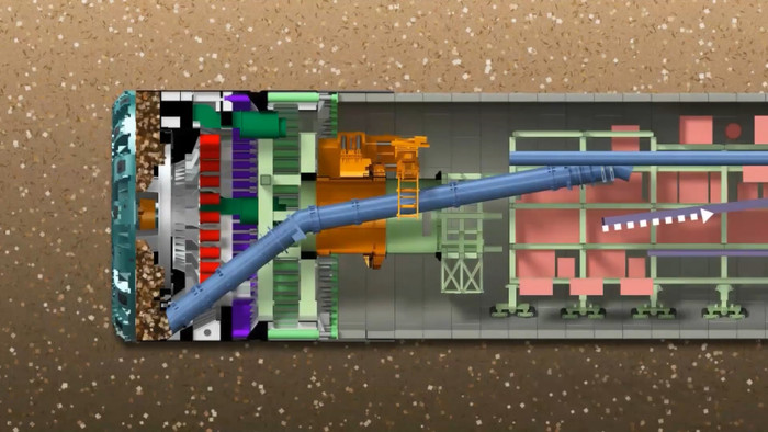 Mô phỏng thi công hầm ngầm bởi máy đào hầm TBM hiện đại nhất hiện nay từ Nhật Bản.
