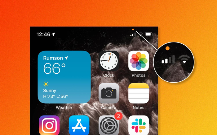 Vì sao iPhone thỉnh thoảng xuất hiện chấm tròn màu cam và màu xanh? Ảnh 2
