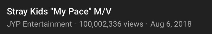 MV My Pace của Stray Kids vừa chính thức cán mốc 100 triệu lượt xem.