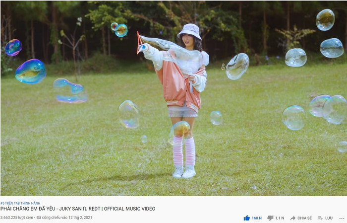 Juky San đạt được nhiều thành tích đáng nể với Phải chăng em đã yêu.