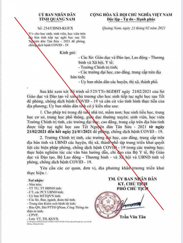 Văn bản giả mạo xuất hiện trên MXH khiến nhiều người hoang mang.