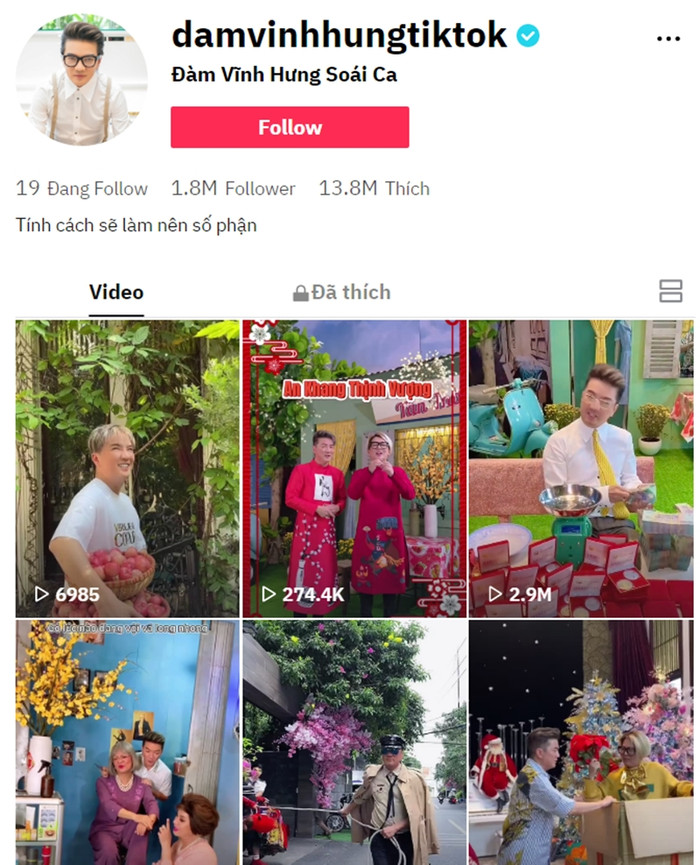 Ca sĩ Đàm Vĩnh Hưng chăm chỉ chia sẻ video với nội dung hóm hỉnh.