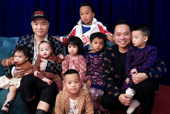 Doanh nhân Huy Cận cho biết anh và NTK Đỗ Mạnh Cường đầu tư, xây dựng phong cách cho các con từ khi còn nhỏ