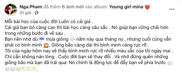 Minh Nhựa vừa đệ đơn ly hôn vợ cũ, Mina Phạm liền đăng trạng thái đầy ẩn ý Ảnh 3