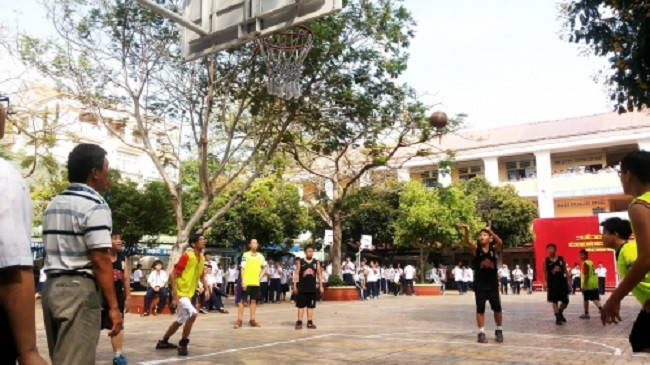 Một buổi sinh hoạt thể thao của học sinh nhà trường