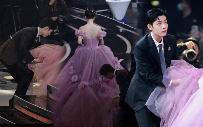 Trở thành 'King & Queen' tại 'Đêm hội Weibo 2020': Tiêu Chiến liên tục đỡ váy cho Dương Tử, lên Top 1! Ảnh 2