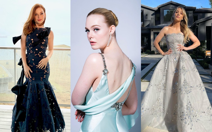 Thảm đỏ 'Quả cầu vàng 2021' vắng khách, loạt sao Hollywood thay nhau diện váy áo check-in từ xa Ảnh 2