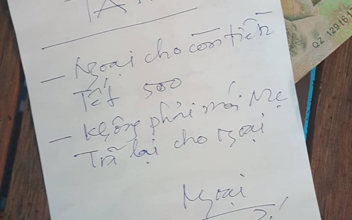 Trở lại thành phố học tập, nữ sinh được ông ngoại cho 500.000 đồng kèm mẩu giấy ghi lời nhắn xúc động Ảnh 2