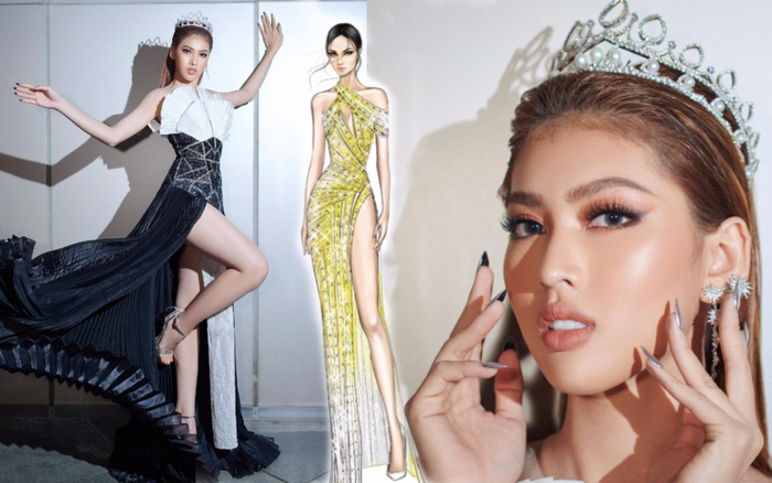 Hé lộ đầm dạ hội của Á hậu Ngọc Thảo ở Miss Grand International 2020, toàn 'đỉnh của chóp' Ảnh 2