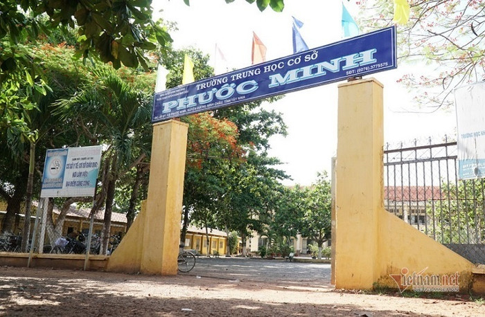 Trường THCS Phước Minh, nơi xảy ra vụ việc. Ảnh: Vietnamnet