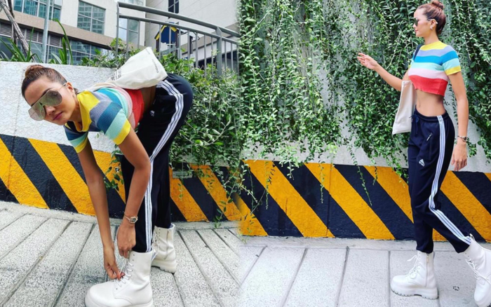 Hoa hậu H'Hen Niê diện đồ streetstyle sặc sỡ khoe eo con kiến đẹp phát hờn Ảnh 2