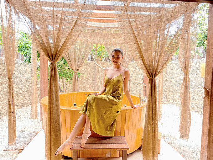 Thúy Diễm tại khu resort nổi tiếng, được rất nhiều sao Việt check in trước đó.