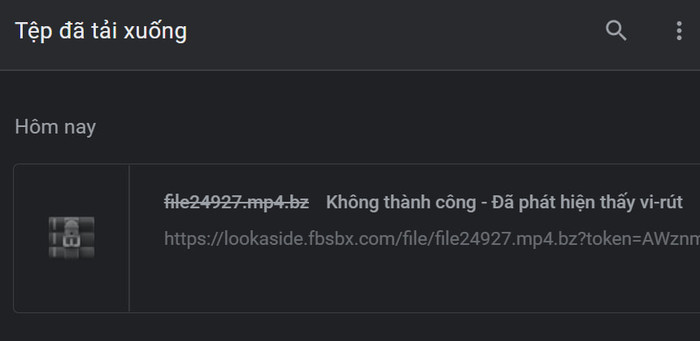Nếu bạn đang sử dụng trình duyệt Google Chrome, trình duyệt sẽ tự động phát hiện mã độc và ngăn chặn bạn tải về tập tin độc hại. (Ảnh: Mạnh Tuấn / J2Team).