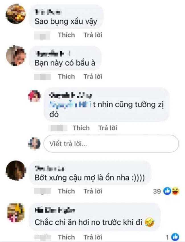 Nhiều người nghi ngờ Á hậu Phương Nga đang mang bầu vì phần eo to 'bất thường'. 