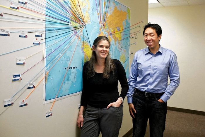Hai người sáng lập Coursera. Ảnh: WSJ