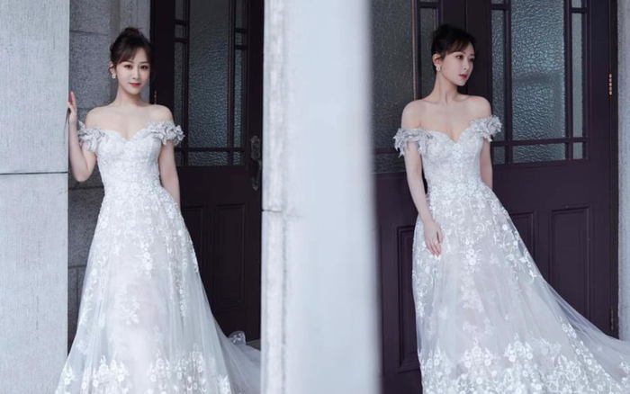 Hết vai u thịt bắp, Dương Tử diện váy cưới trễ nải vòng 1 tỏa sáng rực rỡ Ảnh 2