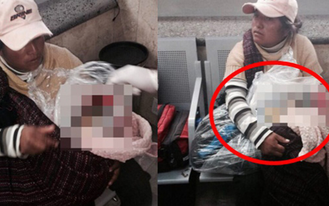 Người phụ nữ nghèo ngồi ôm chặt túi nylon ở bến xe, người dân lập tức báo cảnh sát khi thấy thứ bên trong Ảnh 2