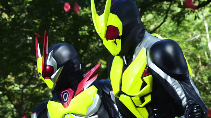 Is (Kamen Rider Zero-Two) cùng Hiden Aruto (Kamen Rider Zero-One Realizing Hopper)