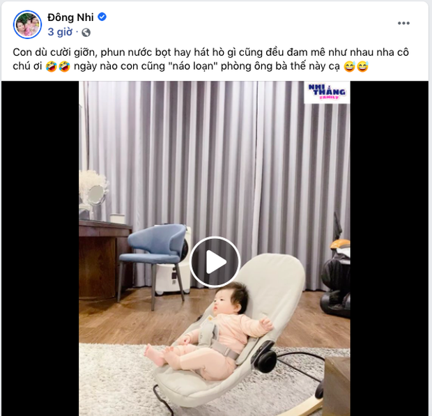 'Bánh bao sữa' nhà Đông Nhi bi bô tập hát dù mới 4 tháng tuổi Ảnh 1