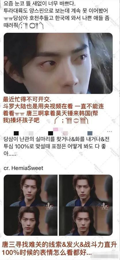 Đấu la đại lục phát sóng tại Hàn Quốc, khán giả xứ Kim Chi thi nhau nhận Tiêu Chiến làm chồng Ảnh 7