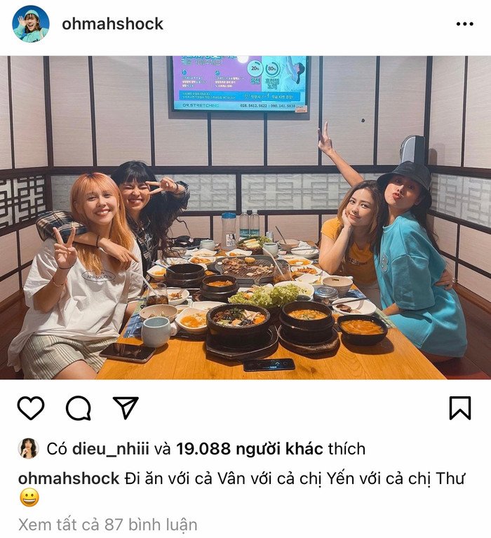 Hình ảnh bữa ăn hoành tráng của Hậu Hoàng cùng hội chị em