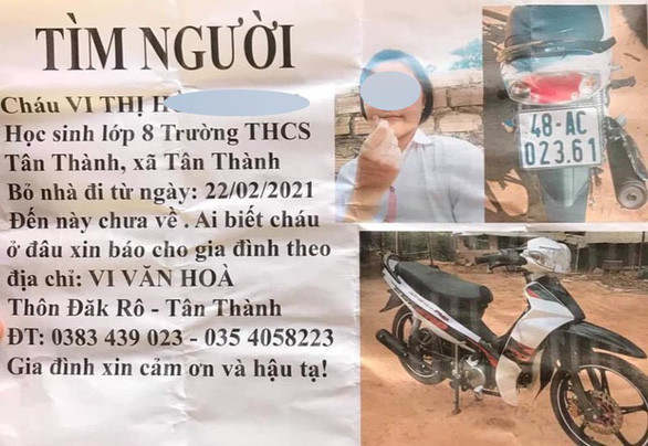 Nữ sinh H.M. đã mất liên lạc với gia đình nhiều ngày qua. Ảnh: D.P./Tuổi Trẻ