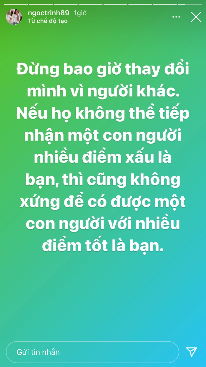 Ngọc Trinh lại cập nhật triết lí mới khiến nhiều người phải suy ngẫm, liệu có phải đang ám chỉ ai? Ảnh 1