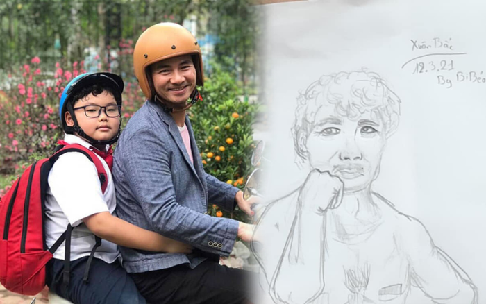 Xuân Bắc 'cạn lời' khi thấy ảnh chân dung con trai Bi Béo vẽ cho mình Ảnh 2