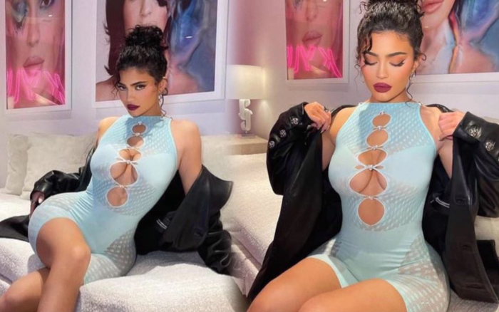 Kylie Jenner lại khiến dân tình đau mắt với bodysuit xuyên thấu khoét ngực táo bạo Ảnh 2