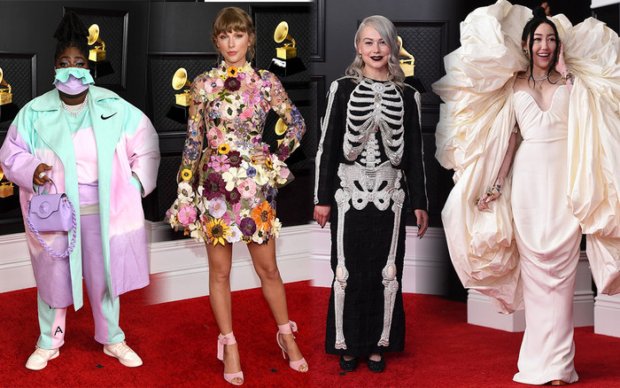 Thời trang từ lạ mắt đến thảm họa trên thảm đỏ Grammy 2021: Từ xương khô di động đến hoa bướm chập chờn Ảnh 2
