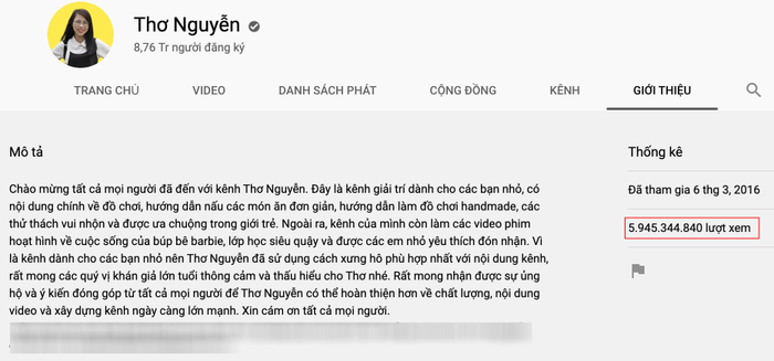 Hơn 350 triệu lượt xem trên kênh YouTube Thơ Nguyễn 'bốc hơi' sau lùm xùm gây tranh cãi Ảnh 5