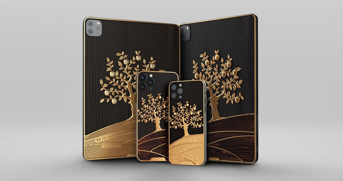 Phiên bản iPad Pro mạ 1kg vàng và nạm 81 viên kim cương của Caviar. (Ảnh: Caviar)