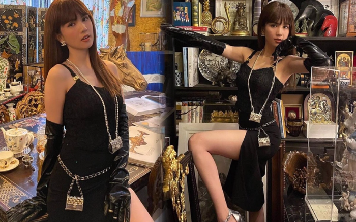 Ngọc Trinh khoe dáng 'nóng hổi' với váy đen huyền bí, loạt phụ kiện bắt mắt mới là đỉnh cao sang chảnh Ảnh 2
