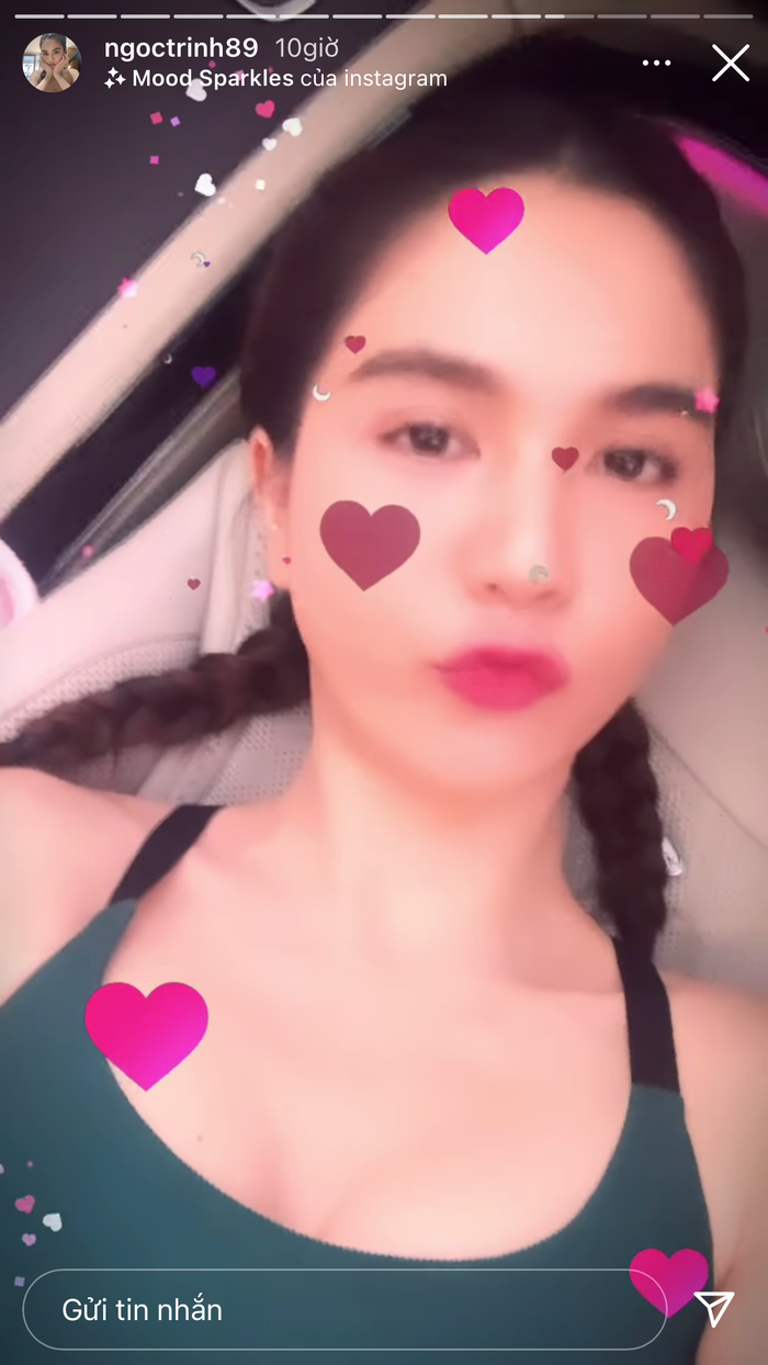 Ngọc Trinh sẵn sàng bước vào trò chơi này với chiếc story xinh xắn
