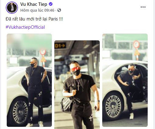 Vũ Khắc Tiệp khoe ảnh đến Paris khiến dân tình lo lắng.