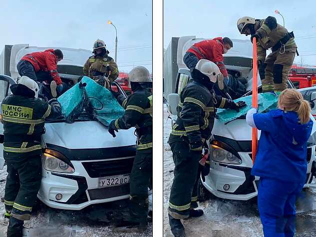 Nhân viên y tế và đội cứu hộ tại hiện trường.