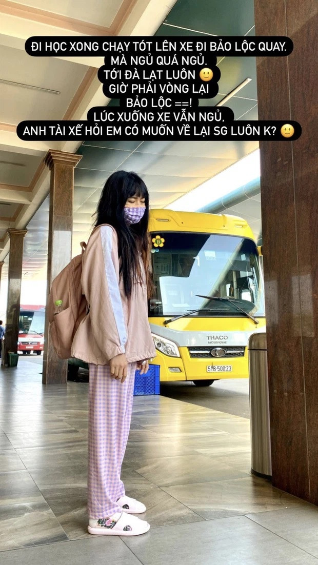 Khánh Vân vừa hoàn thành việc học đã phải vội vã đến điểm ghi hình.