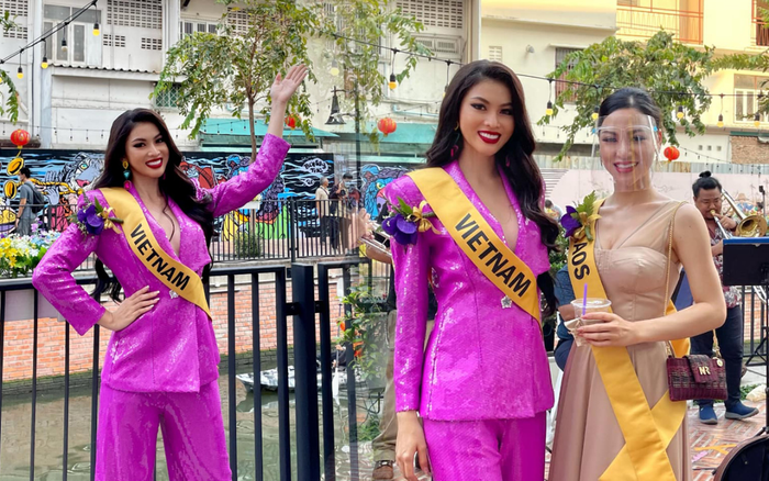 Cặp kè mỹ nhân Lào tại Miss Grand, Ngọc Thảo chiếm spotlight với sắc tím nổi bật Ảnh 2