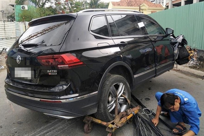 Chiếc xe bị hư hỏng nặng