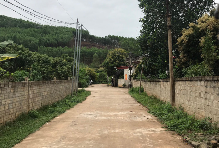 Con đường dẫn vào hiện trường xảy ra vụ việc.