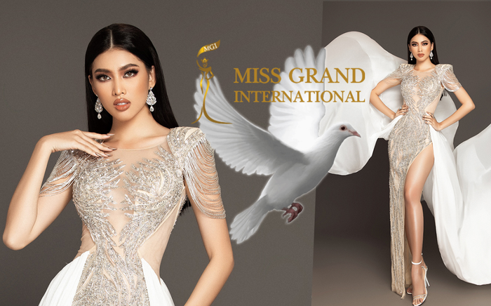 Lộ diện trang phục dạ hội lộng lẫy lấy cảm hứng từ chim bồ câu của Á hậu Ngọc Thảo tại Miss Grand 2020 Ảnh 2