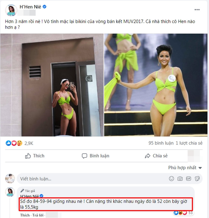 H'Hen Niê tiết lộ số đo 3 vòng chuẩn tỷ lệ vàng 84-59-94.