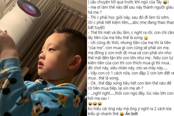 Phản ứng hài hước của Ly Kute khi con trai bày cách làm giàu cực dễ Ảnh 4