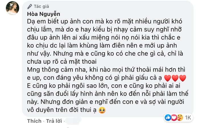 Bị chê đăng ảnh con mà che mặt, Hòa Minzy đáp trả cực gắt: 'Sợ ai thối miệng nhận xét nọ kia' Ảnh 4