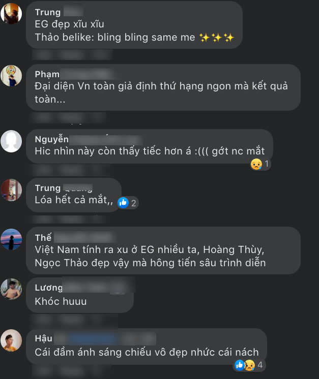 Với hình ảnh hiếm hoi có được của Ngọc Thảo trong bộ cánh dạ hội vàng lộng lẫy, nhiều fan cảm thấy tiếc nuối vì chưa thể chứng kiến đại diện Việt Nam trình diễn.