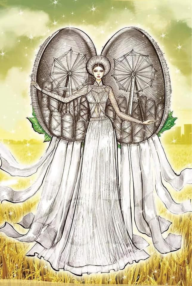 Thiết kế 'Kén em' được Khánh Vân lựa chọn làm Trang phục dân tộc chính thức tại Miss Universe 2020.