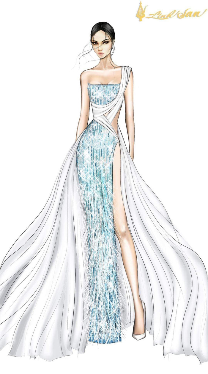 Thiết kế xẻ đùi này chắc chắn sẽ giúp Ngọc Thảo khoe trọn đôi chân dài 1m11 trứ danh của mình. 