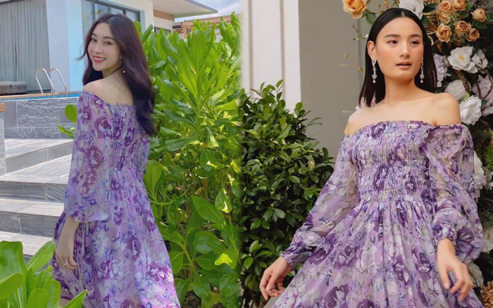 Hoa hậu Đặng Thu Thảo lấn át siêu mẫu Lê Thúy khi diện váy tím bay bổng Ảnh 2